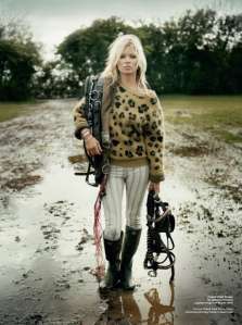 V MAGAZINE, KATE MOSS WEARING OPEING CEREMONY X CHLOE SEVIGNY LEOPARD SWEATER