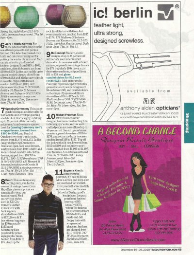 TIMEOUT NEW YORK, DECEMBER 2010, FEATURING OPENING CEREMONY SWEATER